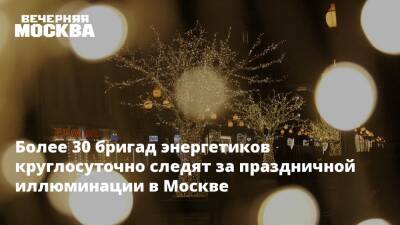 Более 30 бригад энергетиков круглосуточно следят за праздничной иллюминации в Москве