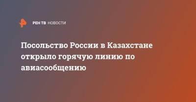 Посольство России в Казахстане открыло горячую линию по авиасообщению - ren.tv - Москва - Россия - Казахстан - Алма-Ата - Astana - Усть-Каменогорск