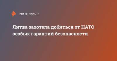 Литва - Карен Донфрид - Литва захотела добиться от НАТО особых гарантий безопасности - ren.tv - Москва - Россия - США - Украина - Белоруссия - Литва - Вильнюс