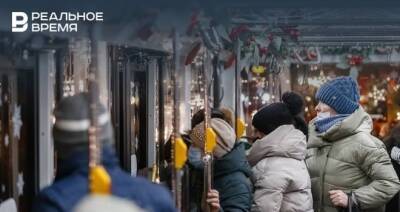 В праздники на стилизованных новогодних трамваях в Казани проехались более 13 тысяч пассажиров