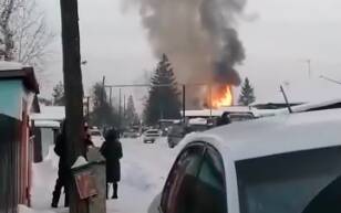 Частный дом загорелся в Рождество в Новосибирской области