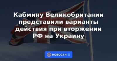 Кабмину Великобритании представили варианты действия при вторжении РФ на Украину