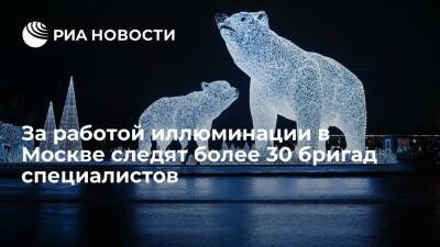 Более 30 бригад энергетиков следят за работой праздничной иллюминации в Москве