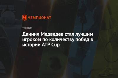 Даниил Медведев стал лучшим игроком по количеству побед в истории ATP Cup