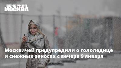 Москвичей предупредили о гололедице и снежных заносах с вечера 9 января
