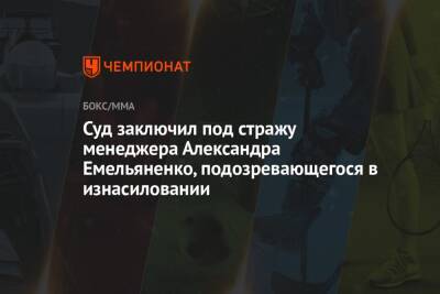 Суд заключил под стражу менеджера Александра Емельяненко, подозревающегося в изнасиловании