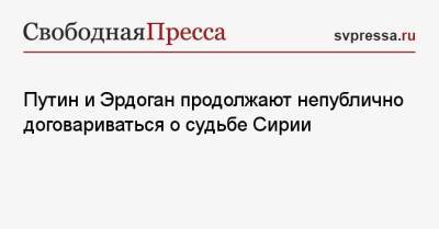 Путин и Эрдоган продолжают непублично договариваться о судьбе Сирии