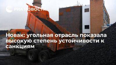 Новак: угольная отрасль России на фоне санкций демонстрирует высокую степень устойчивости