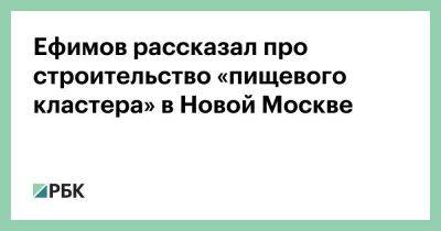 Ефимов рассказал про строительство «пищевого кластера» в Новой Москве