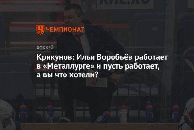 Крикунов: Илья Воробьёв работает в «Металлурге» и пусть работает, а вы что хотели?