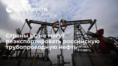В ЕК заявили, что страны союза не могут реэкспортировать российскую трубопроводную нефть