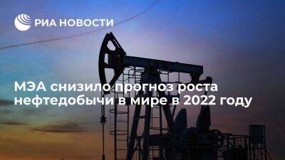МЭА снизило прогноз роста нефтедобычи в мире в 2022 году до 4,6 миллиона баррелей в сутки