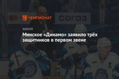 Минское «Динамо» заявило трёх защитников в первом звене