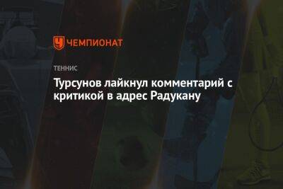 Турсунов лайкнул комментарий с критикой в адрес Радукану