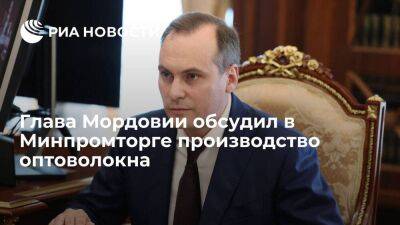 Глава Мордовии Артем Здунов обсудил в Минпромторге развитие производства оптоволокна