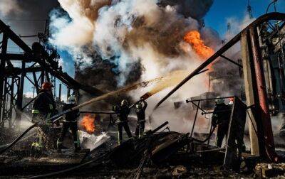 После "прилетов" в Николаеве возник пожар