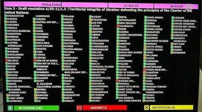 Страны Центральной Азии воздержались при голосовании в ООН по антироссийской резолюции