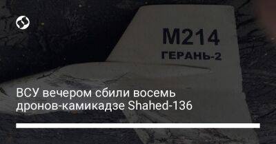 ВСУ вечером сбили восемь дронов-камикадзе Shahed-136