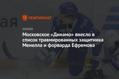 Московское «Динамо» внесло в список травмированных защитника Менелла и форварда Ефремова