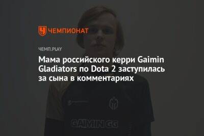 Мама российского керри Gaimin Gladiators по Dota 2 заступилась за сына в комментариях
