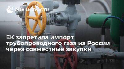ЕК исключила импорт трубопроводного газа из России через механизм совместных закупок