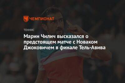 Марин Чилич высказался о предстоящем матче с Новаком Джоковичем в финале Тель-Авива