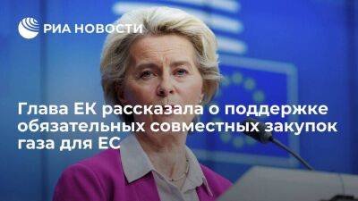 Глава ЕК: лидеры стран ЕС поддержали идею обязательных совместных закупок газа для союза