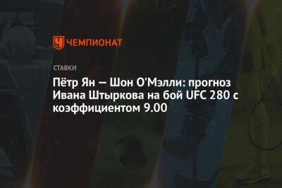 Пётр Ян — Шон О'Мэлли: прогноз Ивана Штыркова на бой UFC 280 с коэффициентом 9.00