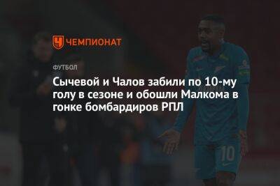 Сычевой и Чалов забили по 10-му голу в сезоне и обошли Малкома в гонке бомбардиров РПЛ