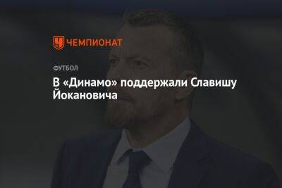 Павел Пивоваров - В «Динамо» поддержали Славишу Йокановича - championat.com - Москва