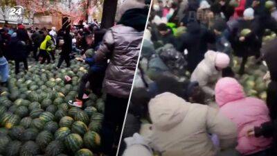В российском Ижевске устроили битву за арбузы: эпическое видео давки и разборок