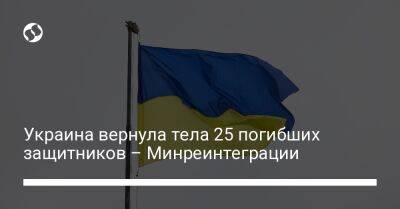 Украина вернула тела 25 погибших защитников – Минреинтеграции