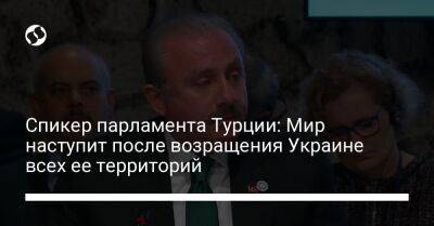 Спикер парламента Турции: Мир наступит после возращения Украине всех ее территорий