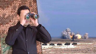 В Туркменистане на побережье Каспия провели военные учения (видео)
