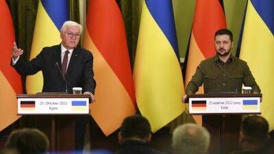 Президент ФРГ в ходе визита в Украину вёл переговоры, сидя в бомбоубежище