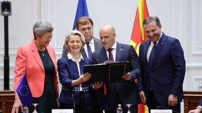 Брюссель и Скопье подписали соглашение о FRONTEX - ru.euronews.com - Македония - Скопье - Брюссель - Ляйен