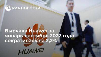 Выручка Huawei за январь-сентябрь 2022 года сократилась на 2,2%