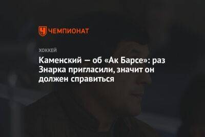 Каменский — об «Ак Барсе»: раз Знарка пригласили, значит он должен справиться