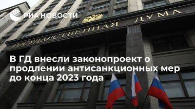 Правительство внесло в Госдуму проект о продлении антисанкционных мер до конца 2023 года