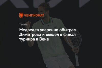Медведев уверенно обыграл Димитрова и вышел в финал турнира в Вене