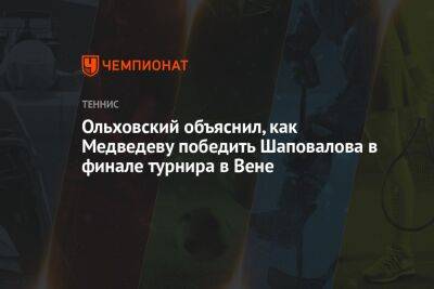Ольховский объяснил, как Медведеву победить Шаповалова в финале турнира в Вене