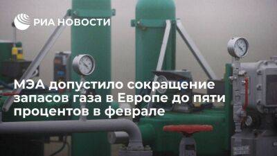 МЭА: европейские хранилища в феврале опустеют до пяти процентов без российского газа