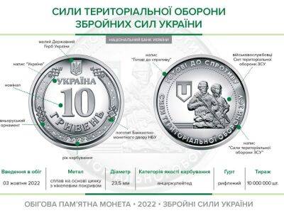 НБУ ввел в обращение монету, посвященную теробороне