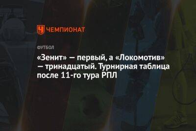 «Зенит» — первый, а «Локомотив» — тринадцатый. Турнирная таблица после 11-го тура РПЛ