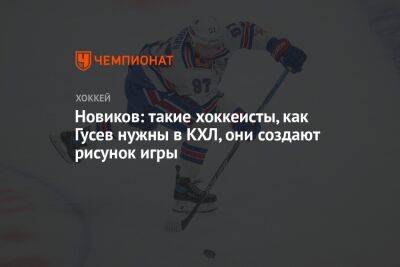 Новиков: такие хоккеисты, как Гусев, нужны в КХЛ, они создают рисунок игры