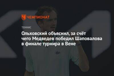 Ольховский объяснил, за счёт чего Медведев победил Шаповалова в финале турнира в Вене