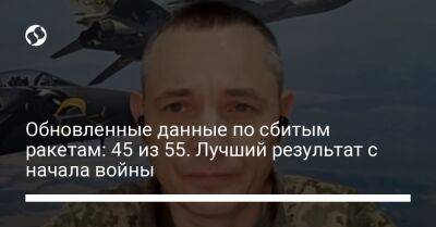 Обновленные данные по сбитым ракетам: 45 из 55. Лучший результат с начала войны