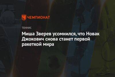 Миша Зверев усомнился, что Новак Джокович снова станет первой ракеткой мира