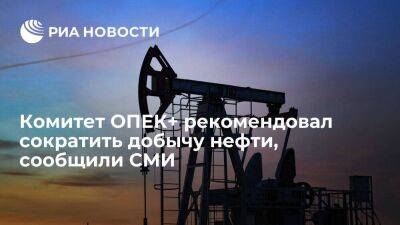 Рейтер: комитет ОПЕК+ рекомендовал сократить добычу нефти на два миллиона баррелей в сутки