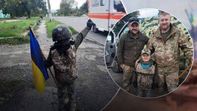 7-летний Артемка из прифронтового поселка приветствует каждое авто ВСУ украинским флагом: фото